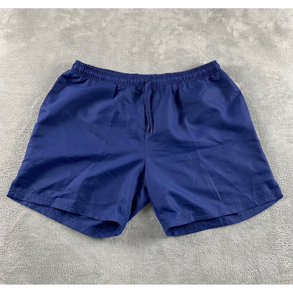 BCG Mens Navy‎ Blue Athletic Gym Shorts Large Elastic Drawstring Waist Solid